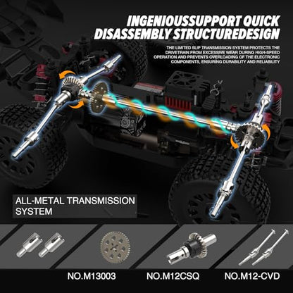 Hosim Brushless RC Buggy for Adults and Kids 60KM/H, 1/14 Electric High Speed All Terrain Remote Control Car, Hobby RC Trucks 4x4 Off Road RC Car, Waterproof RC Vehicle for Snow/Sand/Beach Age 8+