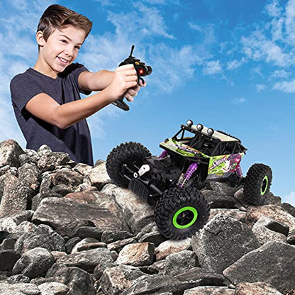 Mean Machine 1/16 R/C Rock Crawler Series [2.4GHz] Rock Crawler Striker, Innovative Suspension System, Powerful Motor, Grippy Tires, 150-foot Range, Pistol Grip Controller, Real time 4x4 - style: Modern