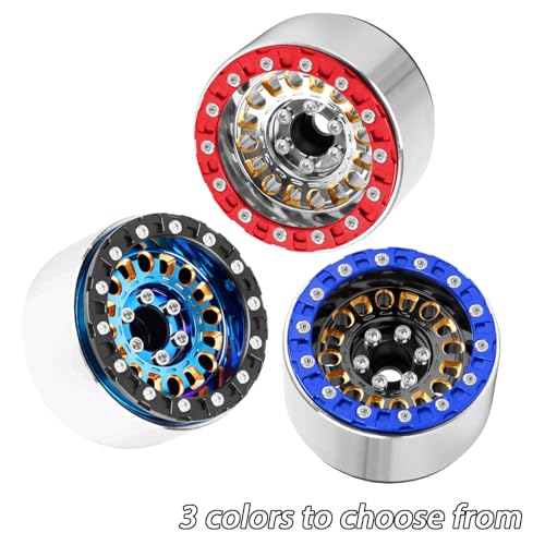 1.9 Brass Beadlock Wheel Rim for 1/10 SCX10 SCX10 II 90046 SCX10 III AXI03007 SCX10 Pro TRX4 TRX6 Gen7/8 D90 VS4-10 MST CFX RC Crawler Car,Brass Beadlock & Aluminum Deep Dish Rim,BlackGold - color: Blackgold - (4pcs Rim)