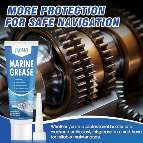JAOJAO Waterproof Marine Grease Tub Resistant to Saltwater and Washout | High Temp(0°F - 250°F) Heavy Duty Marine-Grade Grease for Wheel Bearing, Steering Cables, Throttle and Shift Cables, 50g