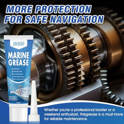 JAOJAO Waterproof Marine Grease Tub Resistant to Saltwater and Washout | High Temp(0°F - 250°F) Heavy Duty Marine-Grade Grease for Wheel Bearing, Steering Cables, Throttle and Shift Cables, 50g