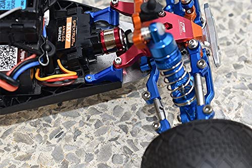 GPM For Losi 1/18 Mini-T 2.0 2WD Stadium Truck Upgrade Parts Aluminum Front Chassis Brace - 2Pc Set Blue