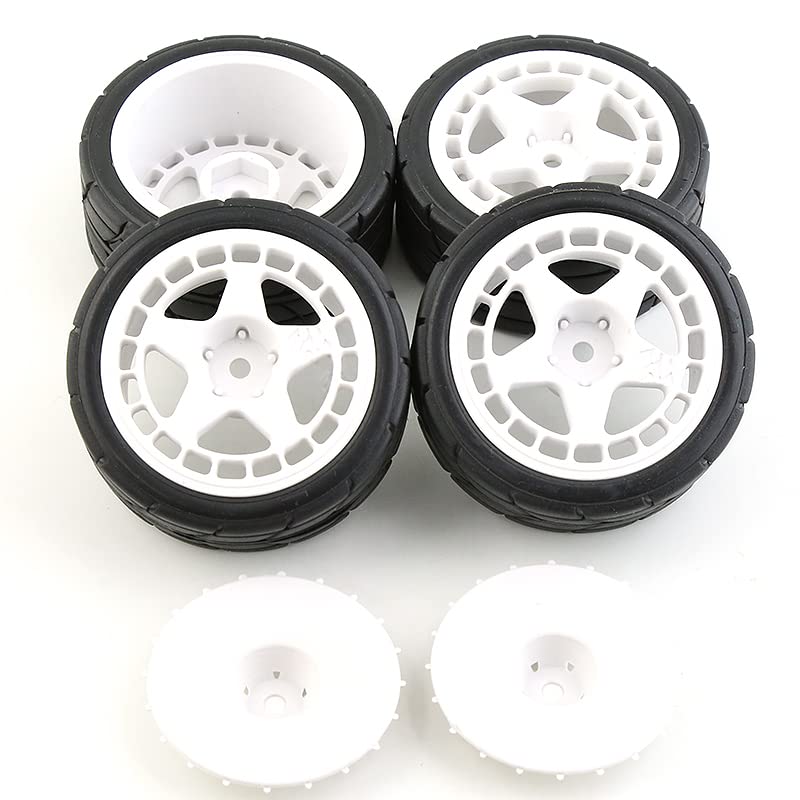4PCS 12mm 65mm Rubber Tires Wheel Rim for 1/10 RC Rally Car HPI Tamiya LC Racing HPI Kyosho WRC Claw 43 Ken Block Fiesta Fifteen52 XV01 TT02