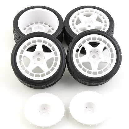 4PCS 12mm 65mm Rubber Tires Wheel Rim for 1/10 RC Rally Car HPI Tamiya LC Racing HPI Kyosho WRC Claw 43 Ken Block Fiesta Fifteen52 XV01 TT02