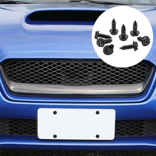 deemars License Plate Screw Kit, 8 Sets Stainless Anti Theft License Plate Screws, Anti-Rattle & Rust-Proof Bolts for Securing License Plates Frames or Covers on Cars, Trucks, SUVs - color: Black-K5