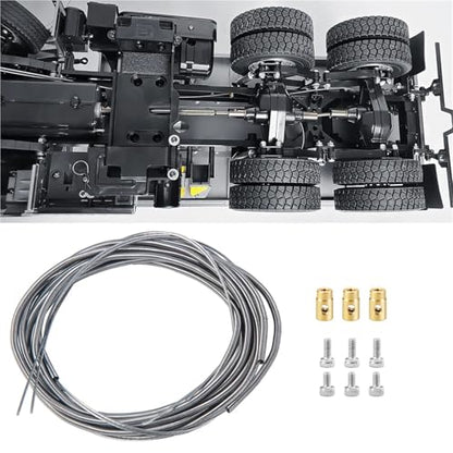 For Tamiya 1/14 Differential Lock Line Cables With Brass Lead Column 820mm RC Trailer Tractor Truck Car Upgrade Parts Models