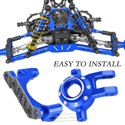 RC Caster Blocks,Front Steering Block,Rear Stub Axle Carriers Upgrades Part for 1/10 Slash/Rustler/Stampede/Jat0 4x4(VXL),Hoss 4X4 VXL,Replaces #9037#9032#9050,Navy Blue