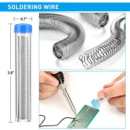 Soldering Iron Kit, 60W Upgraded Soldering Kits Adjustable Temperature Welding Tool Solder Irons Pen with On/Off Switch Use for Electrical Repairs - color: 60w 19-in-1