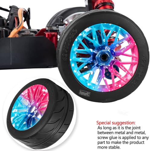 RC Tires Wheels for 1/7 Infraction 6S BLX,1/8 Typhon 6S BLX,Limitless,Rubber Highway Wheels Soft Tires Truck Tire Highway Tires,4PCS Colour - color: Colour(4pcs Tires)