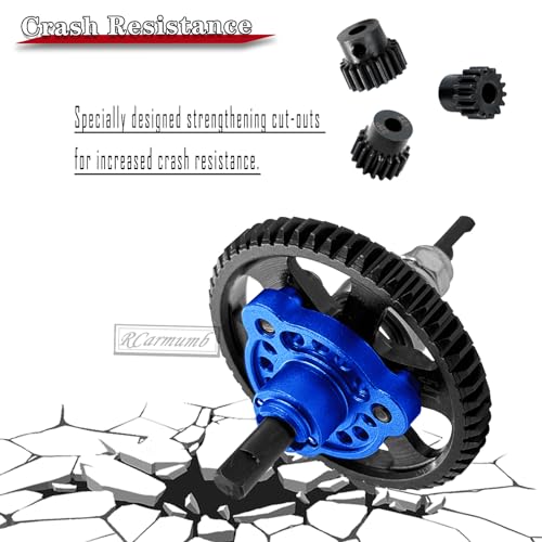 54T Spur Gear Upgrades Part for Slash Stampede Rustler 4X4（VXL）, Hardened Steel Slipper Clutch Eliminator 54T Spur Gear with Pinions Gears Set(15T 17T 19T) RC Upgrades,#6878,Navy Blue - color: Navy Blue(54T)