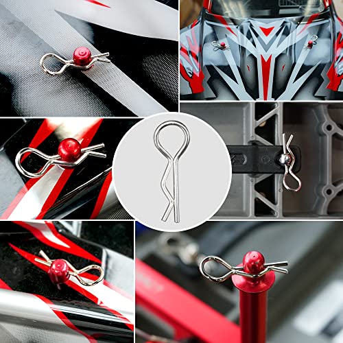 GLOBACT 100Pcs Universal RC Body Clips Pins for All 1/8 1/10 1/12 Scale Redcat HPI Himoto HSP Exceed RC Car Parts Truck Buggy Shell Replacement | RC Body Clips Pins for Traxxas Redcat HPI Himoto HSP Exceed 1/8 1/10 1/12 RC Car Truck Crawler