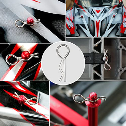 GLOBACT 100Pcs Universal RC Body Clips Pins for All 1/8 1/10 1/12 Scale Redcat HPI Himoto HSP Exceed RC Car Parts Truck Buggy Shell Replacement | RC Body Clips Pins for Traxxas Redcat HPI Himoto HSP Exceed 1/8 1/10 1/12 RC Car Truck Crawler