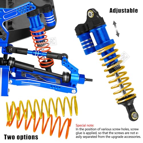 Upgrades Part Front Rear Assembled Full Metal Shocks Aluminum Big Bore RC Shocks Absorber Damper for 1/10 Slash/Rustler/Stampede/Bandit 4X4 4WD 2WD(VXL).Navy Blue(4PCS) - color: Blue(4PCS)