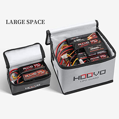 HOOVO Lipo Bag Fireproof Explosionproof Lipo Battery Safe Bag | LiPo Guard Safe Bag for Lipo Battery Storage and Charging with Double Zipper