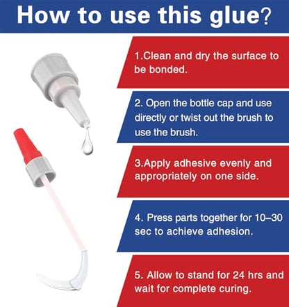 (2-in-1) Black Rubber Glue with Brush Applicator&Nozzle,for Tire&Tube,&Edge | Anti-clogging cap/Fast-Drying/Waterproof clear/High-Strength/Bonding Between Rubbers,Rubber and Other Materials