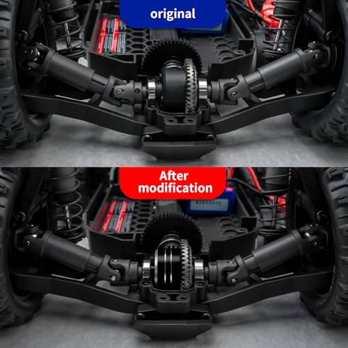 Black Front/Rear Diff Case for Tra-xxas 1/16 Mini Maxx/XRT/Slash 4X4 | Rally VXL Ford RC Upgrade Aluminium Alloy Differential Carrier - color: Black