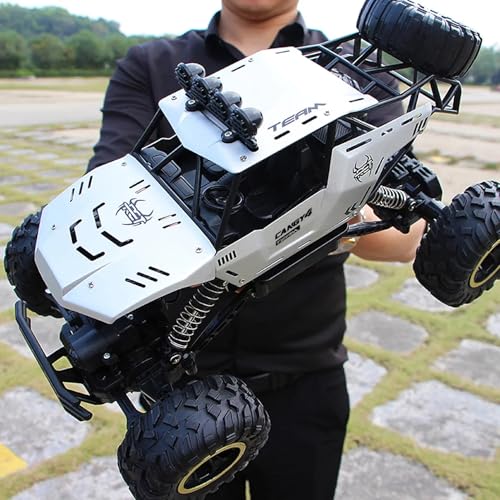Remote Control Car 1:12 Off Road Truck, Metal Shell LED Headlights Offroad Monster RC Truck, RC Cars Toys for Boys 4-7 8-12 Year Old Kids, Gifts for Kids - color: Silver