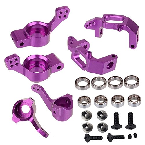 Share Goo Aluminum Steering Knuckle Hub Mount Upgrade 102010 102011 102012 Part Set Compatible with 1/10 RC HSP Volcano EPX Monster Model Car Purple