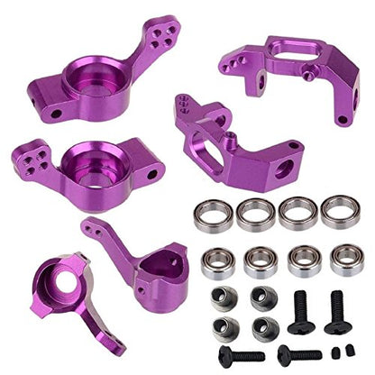 Share Goo Aluminum Steering Knuckle Hub Mount Upgrade 102010 102011 102012 Part Set Compatible with 1/10 RC HSP Volcano EPX Monster Model Car Purple