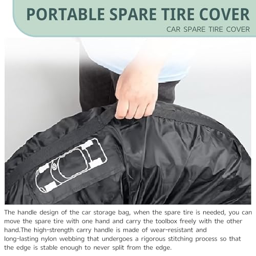 1 PC Car Tire Protector, Car Spare Tire Cover, Spare Tire Storage Bag, Universal for Most Cars (Black #31.49")