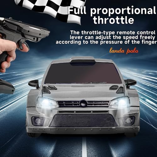 LD2801Pro Mini RC Drift Car 1/28 Scale RTR Remote Control 4WD Racing Cars with Gyro and 4PCS Drift Tires and LED Searchlight for Hobby Gift (Silvery) - color: Silvery