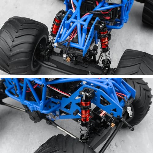 LSG 4Pcs Aluminum RC Shock Absorber Threaded Shocks for 1/18 LOSI Mini LMT 4x4 Brushed Monster Truck RTR Suspension Damper Upgrades Parts (Red) - color: Red