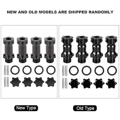 17mm Wheel Hex Hub RC Wheel Hex Drive Extension Hex Hub Adapter Wheel Hex Extension Wheel Hex Adapter for 1/8 Scale RC Cars Trucks and Upgrade Tires (Black) - color: Black