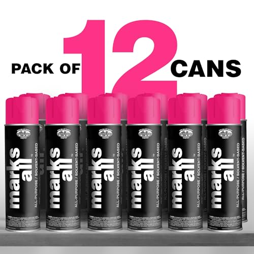 Fox Valley 18oz Marks All Solvent-Based Paint 12-Pack, Pink Fluorescent - color: Pink Fluorescent