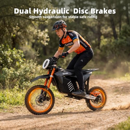 Electric Dirt Bike for Teens and Adults, 3500W Peak Motor, 35 MPH Max Speed Fast Electric Motorcycle, 48V 20.8AH Battery, 37 Miles Range, 265 LBS Load, Dual Suspension, Dual Hvdraulic Brakes