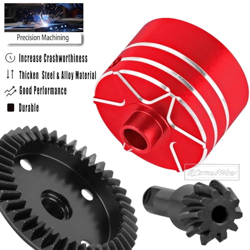 RC F/R Diff 43t &10t Input Gear Upgrades Part for 1/8 Kraton/Outcast/Talion 6S BLX EXB,Notorious 6S BLX,1/7 Mojave 6S BLX EXB,BigRock/Fireteam 6S BLX,Replace ARA310990 ARA310979,Red - color: Red(1set)