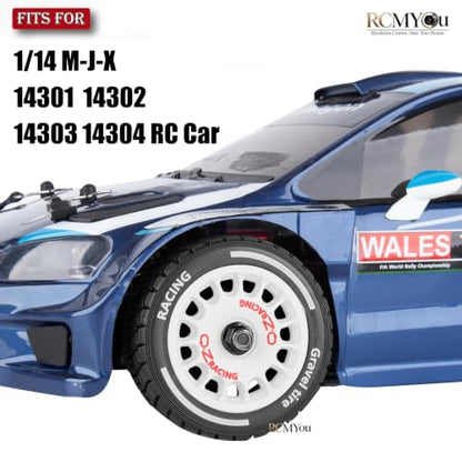 RC Highway Wheels and Tires Set w/Plastic Wheels Rim for 1/14 M-J-X14301 14302 14303 14304 RC Car,RC Tire Highway Tires Soft Tire,(4PCS) RC Vehicle Wheel,Scale On/Off Road Wheel,White - color: White(rc Wheels Tires)