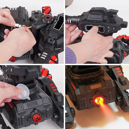 Rc Car Shoot Softbullet,Fits for Nerf,Gesture Sensing Rc Tank that Shoots,Turret 180rotatetank that Shoots Darts-Stunts Battle- Birthday Presents Forkids 6 7 8 9 10 11 12 Year Old（red
