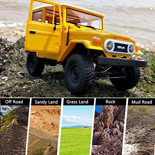 RC Rock Crawler, 2.4Ghz All Terrain Remote Control Car for Adults - color: Yellow