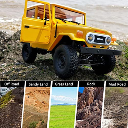 RC Rock Crawler, 2.4Ghz All Terrain Remote Control Car for Adults - color: Yellow