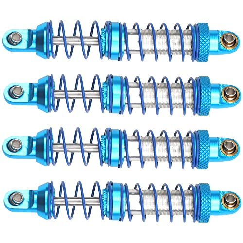 4Pcs Vgoohobby Metal Shocks Absorber Adjustable Dampers Compatible with Axial SCX10 Traxxas TRX4 D90 90046 Redcat Gen7 1/10 RC Crawler Car (Blue,80mm) - size: 80mm