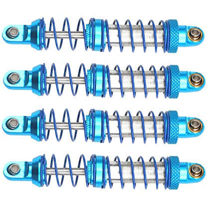 4Pcs Vgoohobby Metal Shocks Absorber Adjustable Dampers Compatible with Axial SCX10 Traxxas TRX4 D90 90046 Redcat Gen7 1/10 RC Crawler Car (Blue,80mm) - size: 80mm