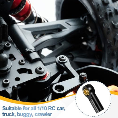 MECCANIXITY Pack of 11 Metal Tie Rod Ends M3xL19mm Steering Ball Black | Joints Link, for 1/10 RC Hobby Car Truck Crawler DIY Upgrade - color: Black