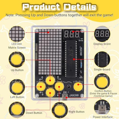 PEMENOL 7-in-1 Game Soldering Project Kit | DIY Game Console Electronics Kit for Electronics Learning, 3 Difficulty Levels, for Teens 15+ & Adults Soldering Practice