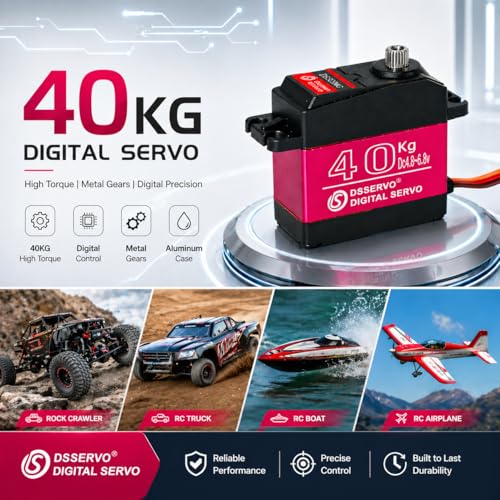 Pack of 2 40KG Digital RC Servo Motor Full Metal Gear - 270 Degrees - size: 40kg x 2PCS(270°)