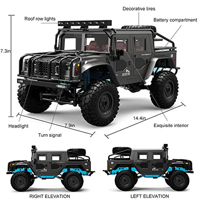 Remote Control Car 1/12 Scale, 4WD High Speed RC Car, Remote Control Truck Off Road, RC Rock Crawler, Hobby Grade All Terrain Vehicle with Metal Chassis Drive Shaft 2.4GHz RTR for Adults