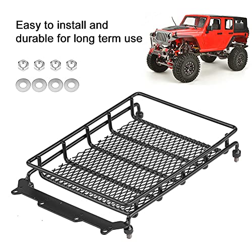 RC Roof Rack Luggage, Steel RC Luggage Carrier Tray Roof Rack Model Vehicle Parts Accessories for 1/10 RC Crawler Car (M) - size: Medium