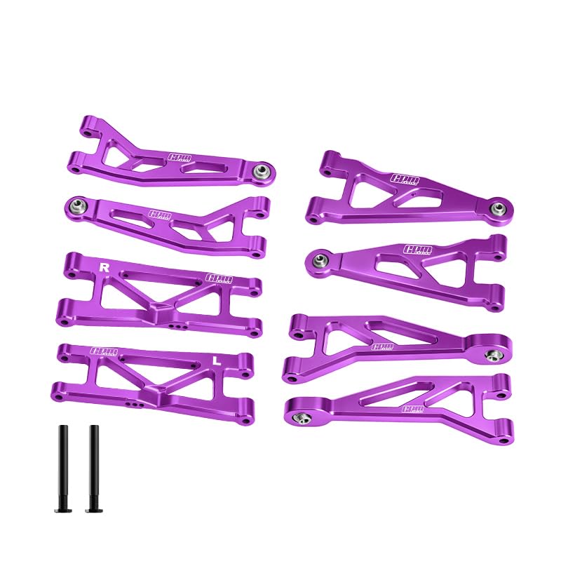 GPM 7075-T6 Alloy Front & Rear Suspension Arms Kit For 1/16 Mini Kraton 3S Dsc 4X4 Rtr Brushless Speed Truck-Ara2508S (Purple) - color: Purple