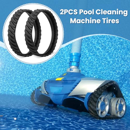 2 Pack R0526100 Pool Cleaner Tire Tracks, Replacement for Zodiac MX6 MX8 Elite & MX6/MX8 Pool Cleaners, Heavy Duty Non-Slip Rubber Wheel Belts