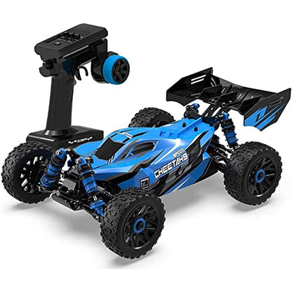 RC Car, 1/14 Scale 2.4GHz Remote Control Car, 4WD 60km/h High Speed Racing Car, Off-Road Buggy Drift Car RTR with Aluminum Alloy Chassis, Fast Race Buggy Hobby Car