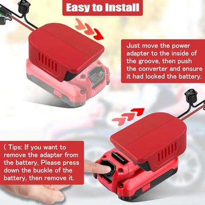 2 Packs Power Wheel Adapter for Craftsman 20V Battery Adapter Power Wheels Battery Converter Kit with Fuses & Wire Terminals, 14AWG Wire, Power Connector for DIY Rc Car Toys, Robotics and Rc Truck