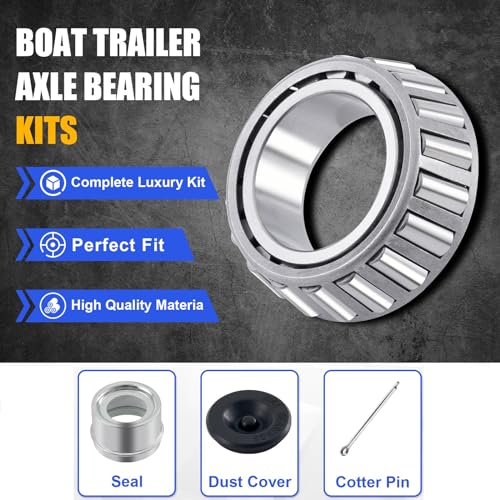 XiKe 30205 Trailer Bearings Wheel Hub Kit, 2 Sets, Fits for 25mm Axles | Includes TC30x52x10mm Seal, OD 52mm Dust Cover and Cotter Pin. - size: 30205 + Seal ID 1.18, style: Pack 2 Set
