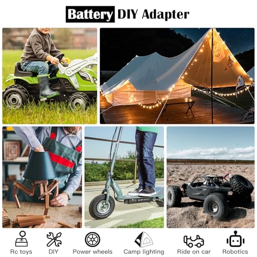 1 Packs Adapter for Milwaukee M12 Battery Adapter 12V Battery Conversion Kit with Switch, Fuse & Wire Terminals, 12AWG Wire, Power Connector for DIY Rc Car Toys and Robotics - size: 1 Pack