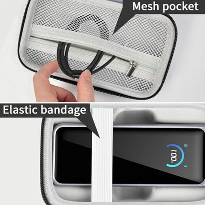 Power Bank Case for Anker Prime 26,250, Shock Protect Grooved Base | Shaped Base with 2 Easy-grab Cutouts, Splash-proof Shookproof; Mesh Pocket; Business Travel, Daily Commute, Outdoor,Case Only - style: Customized for 26250