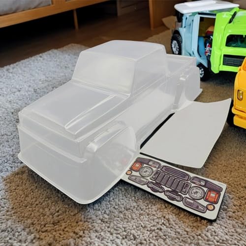 RC Car Clear Body Shell, 1/10 Scale 300mm Wheelbase Unpainted with Stickers, for SCX10 MST Crawler RC4WD TF2