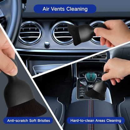 Qydipclin 38Pcs Car Detailing Kit, Car Detailing Brush Set, Car Wash Cleaning Kit, Car Detailing Brushes, Professional Car Care Kit for Interior Exterior Wheels, Blue - size: 38pcs